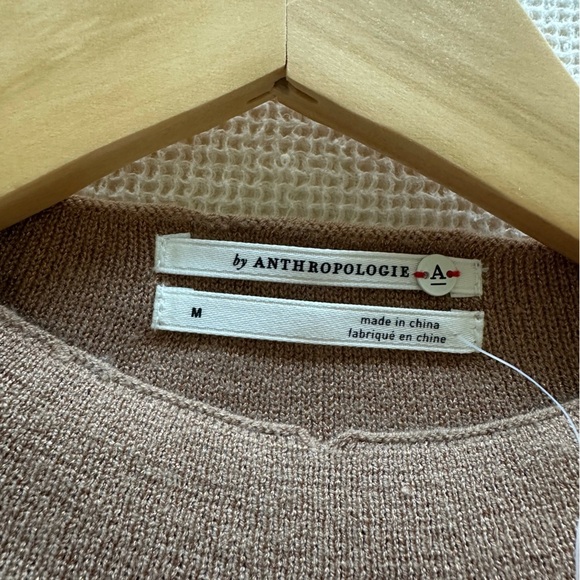 Anthropologie NWT Tan Knit Sweater Dress With Bell Sleeves - Picture 5 of 6